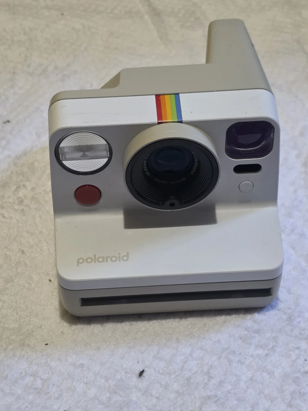 Polaroid Instant Camera - White with Rainbow Stripe